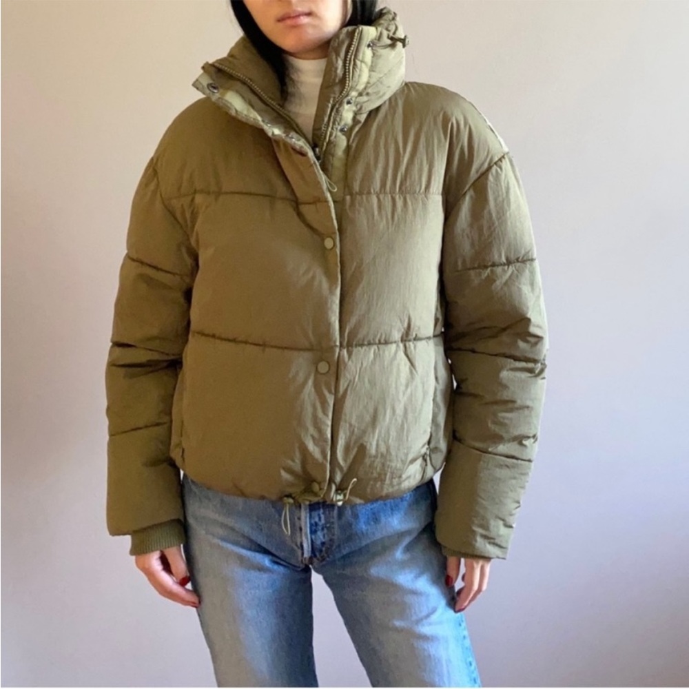 Zara green puffer jacket